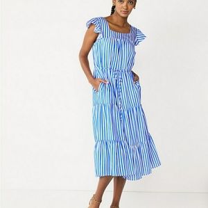 Draper James Striped Tiered Maxi Dress